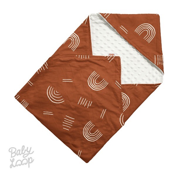 Baby Loop Minky Blanket With Hoodie Printed Fabric