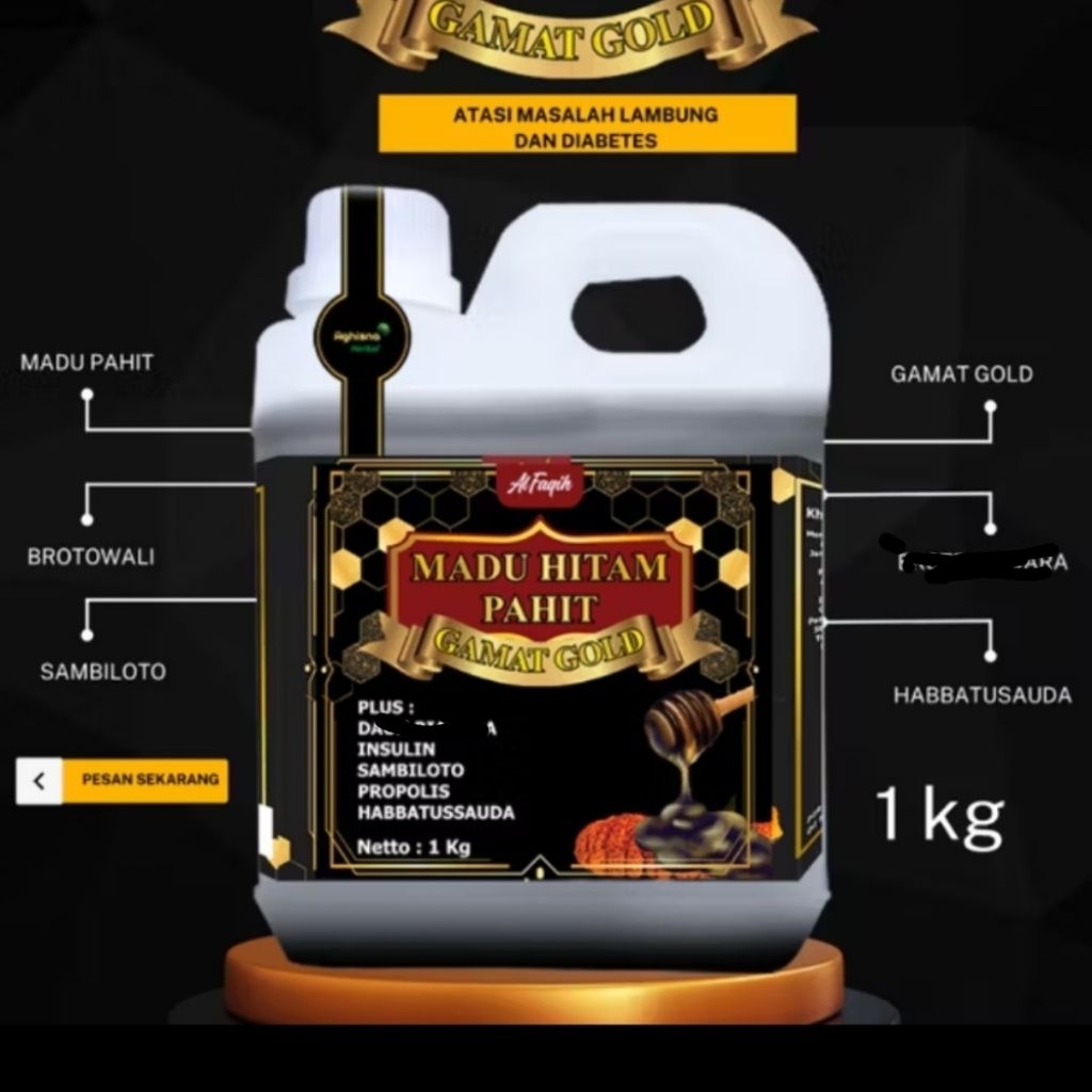 Al Faqih Madu Hitam Pahit Gamat Gold 2