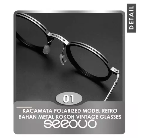  Seeouo Sunglasses Retro Stylish Black Gun 10749