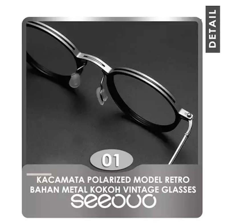 Seeouo Sunglasses Retro Stylish Black Gun 3
