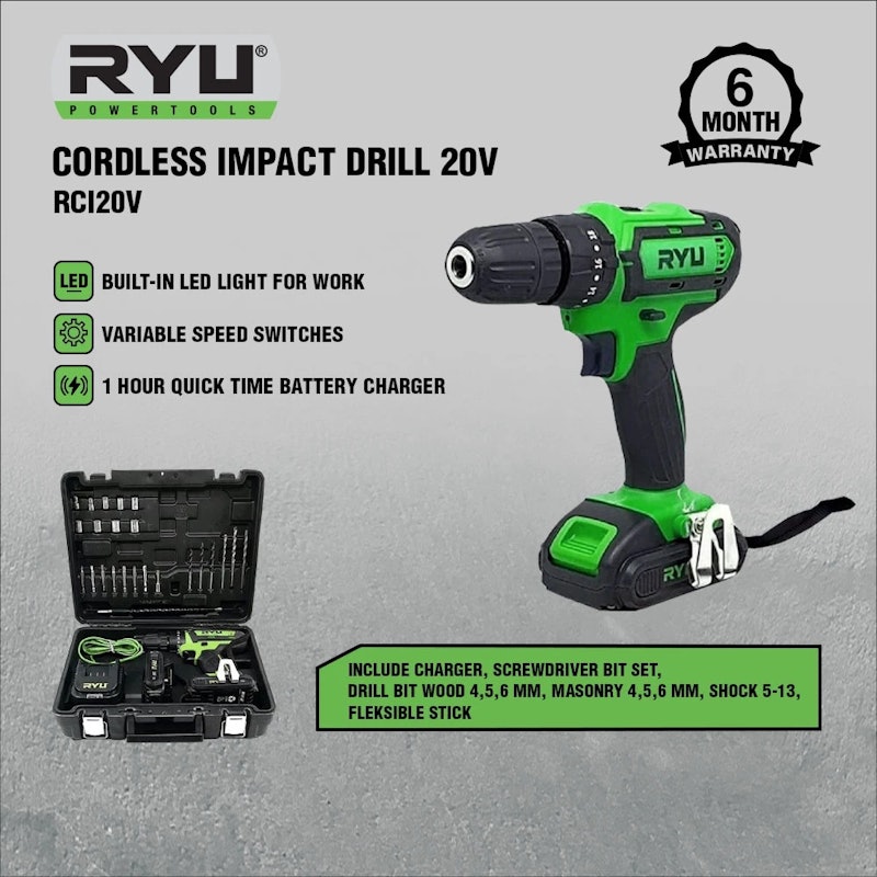 RYU Cordless Impact Drill 20V RCI20V
