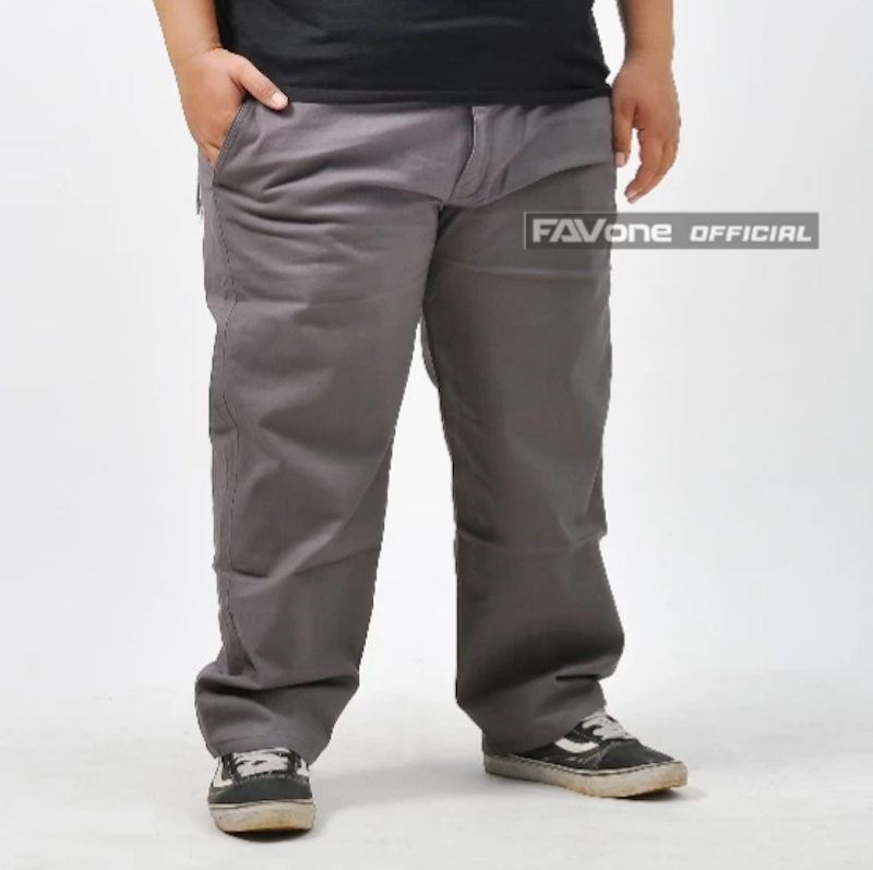 FAVone Chino Panjang Carbon Twill Pria Jumbo 5
