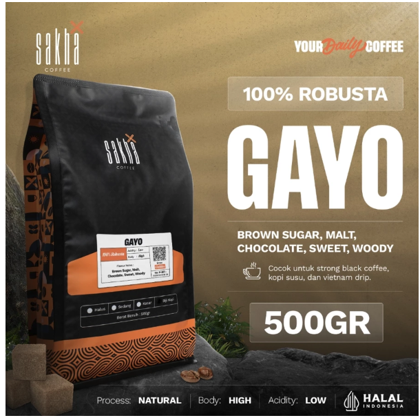 Sakha Coffee Roastery Kopi Bubuk Robusta Gayo 2