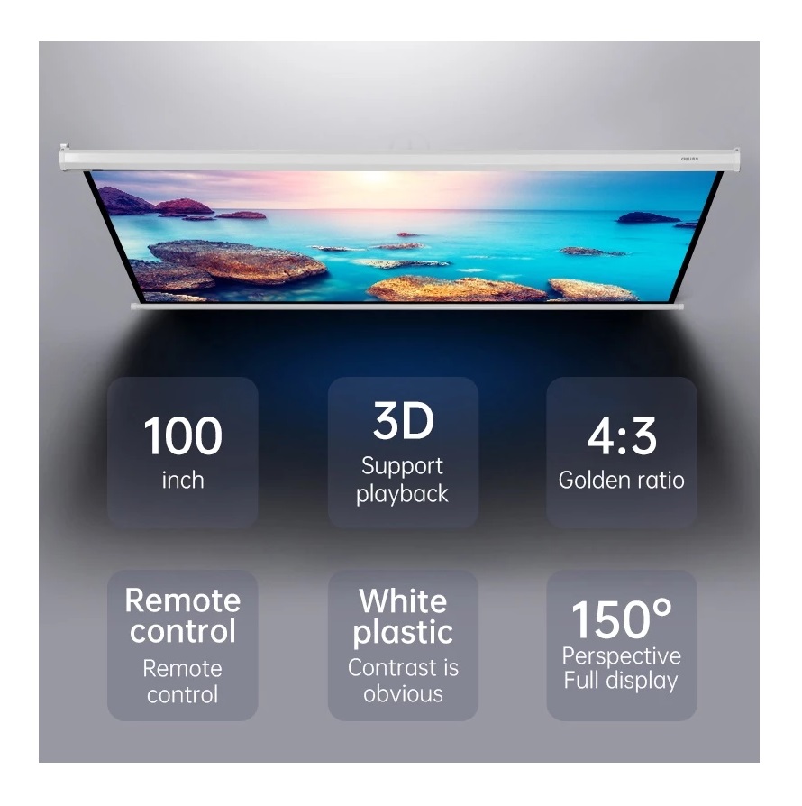 Deli Automatic Screen Projector 100 inch 5