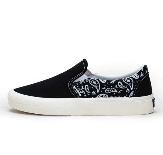 SABA Slip on Paisley Black White  3