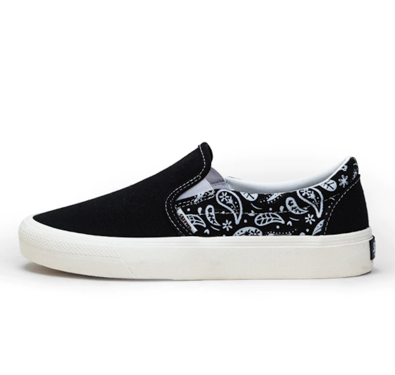 SABA Slip on Paisley Black White 3