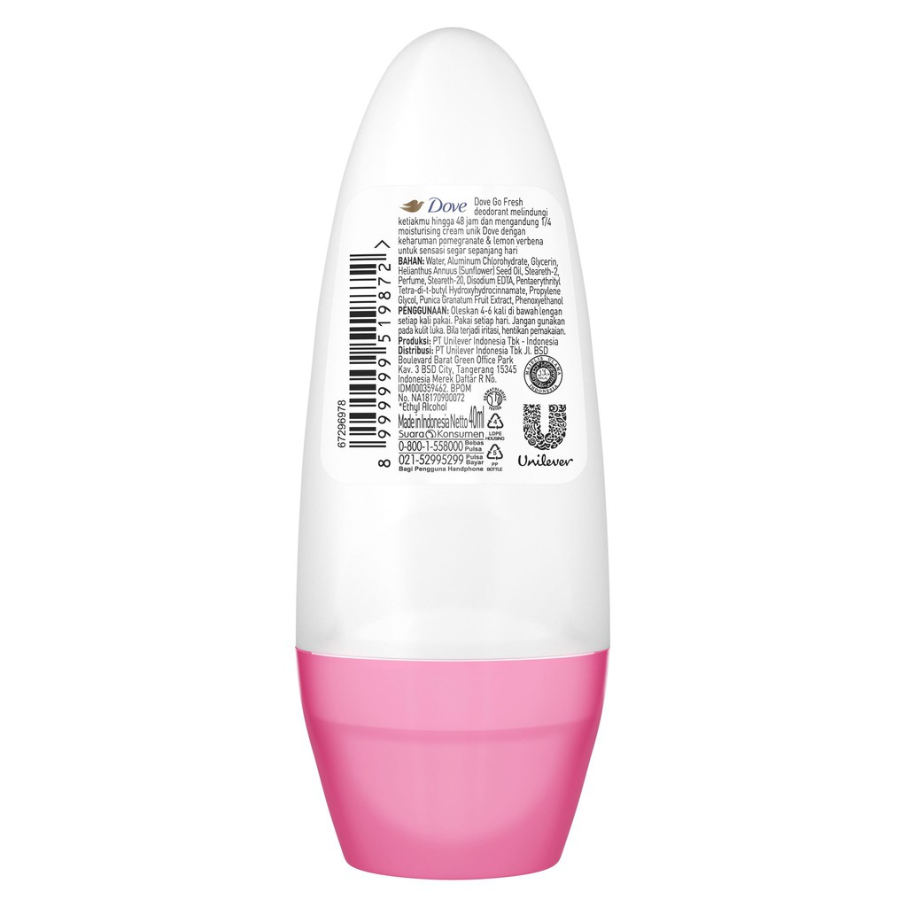 Unilever Indonesia Dove Go Fresh Pomegranade & Lemon Deodorant Roll On 