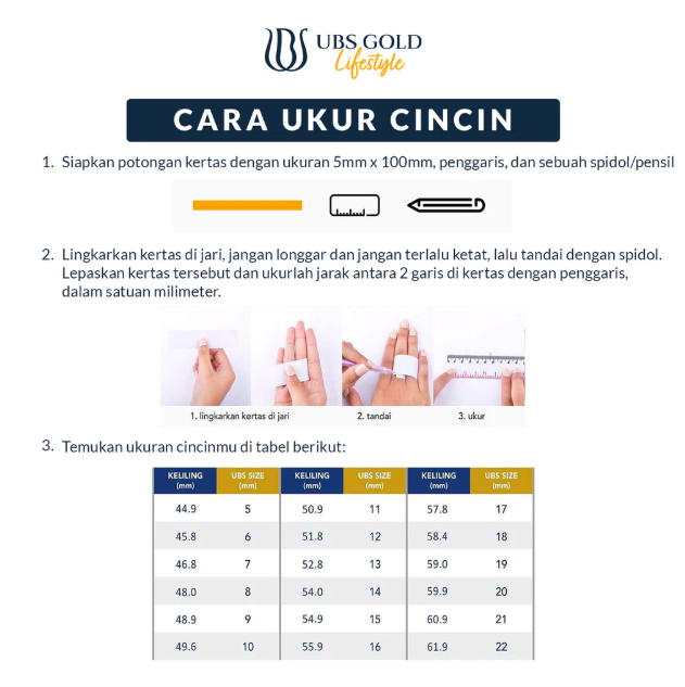 UBS Gold Cincin Emas Birthstone