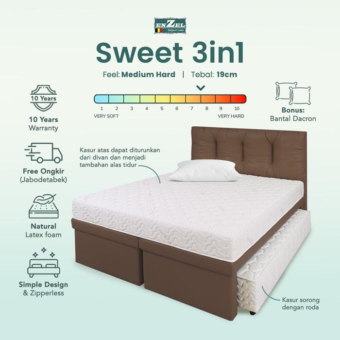  ENZEL Kasur Latex Kesehatan 3in1 dengan Sandaran