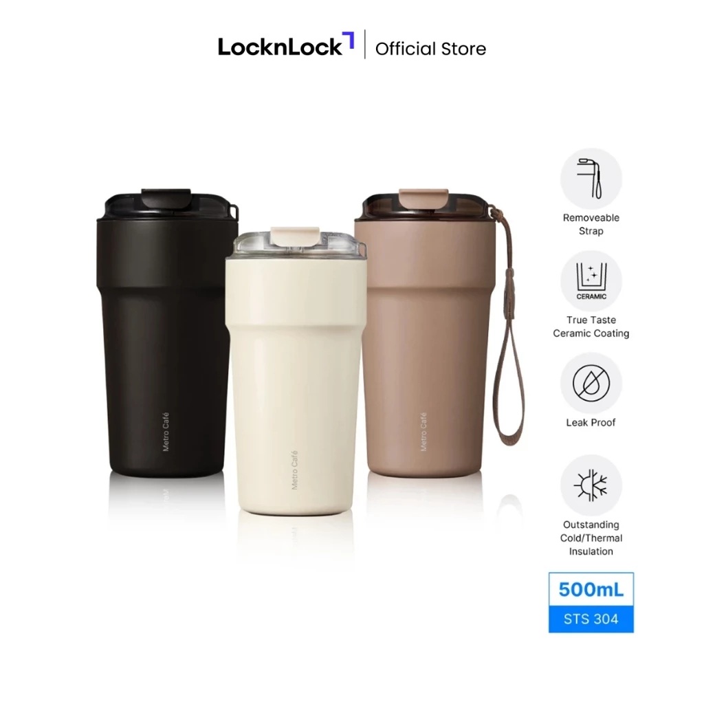 LocknLock LocknLock Metro Cafe Ceramic Coating Tumbler 500 ml  LHC4357