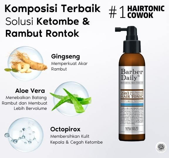 Akasha Wira International Makarizo Professional Barber Daily 2in1 Hair Tonic 