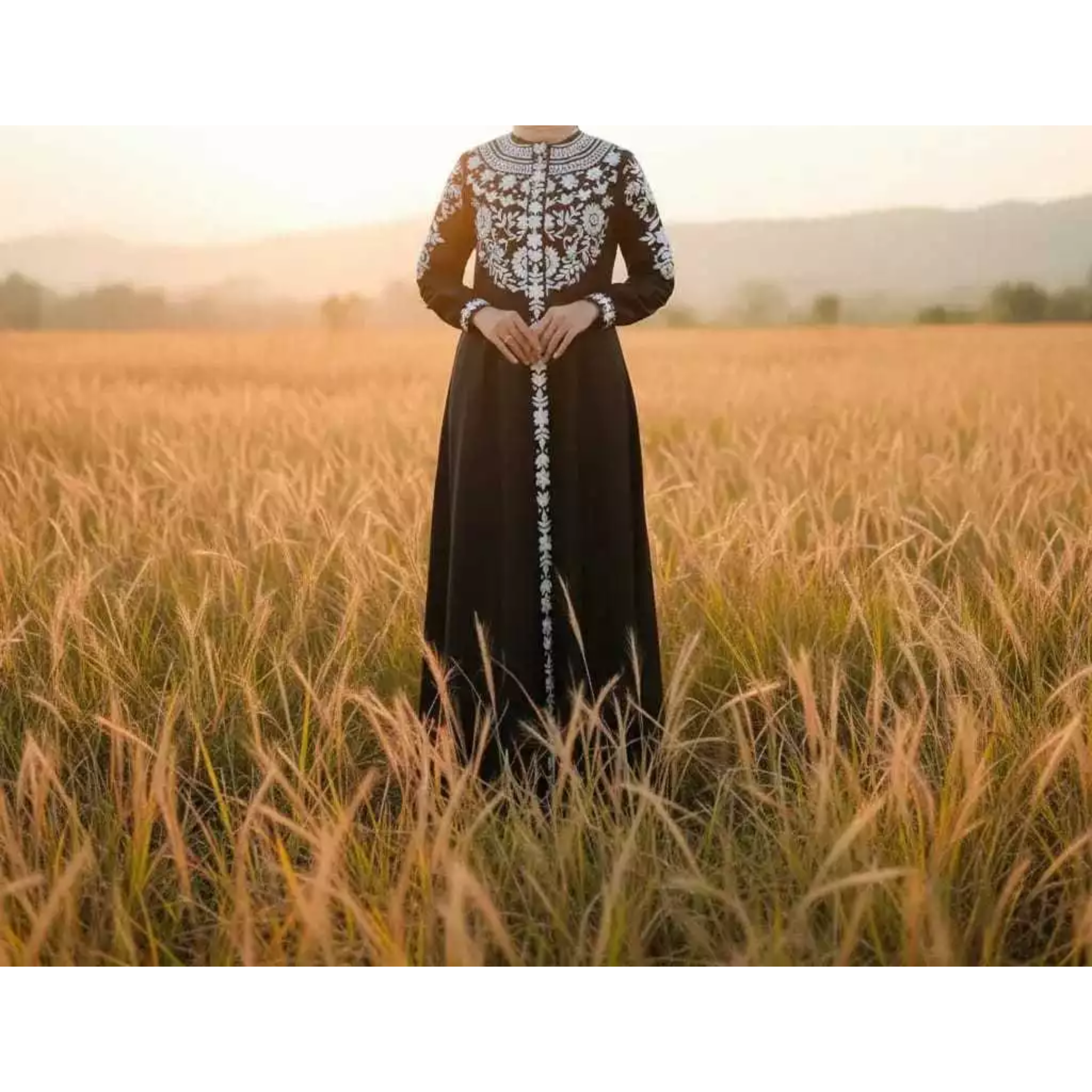  Qiarinn Gamis Bordir Tuqba Swaroski