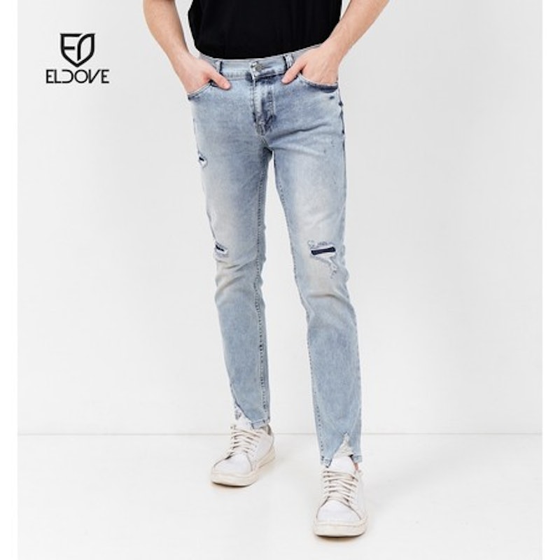 Eldove Denim Jeans Stretch Ripped Light Blue Snow 2