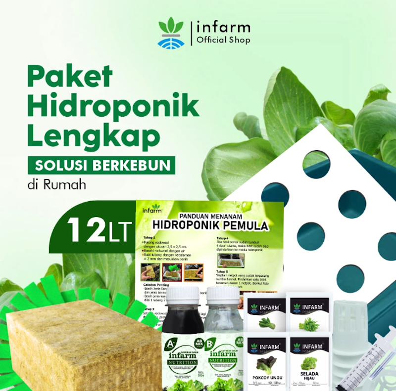 Paket Hidroponik 12 Lubang Premium Starter Kit 1