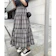 Yiyi Girl Rok Kotak-Kotak Highwaist Plisket Korean Style 1