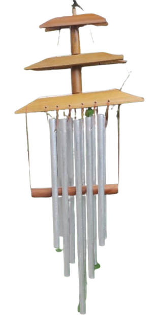 Wind Chimes Aluminium Motif Bambu Tumpuk
