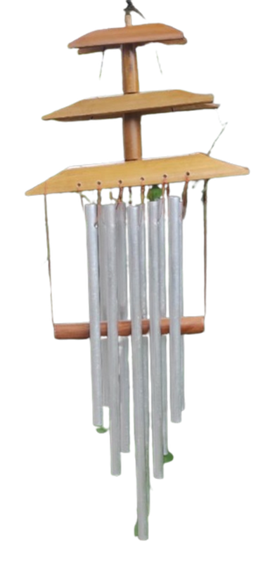 Wind Chimes Aluminium Motif Bambu Tumpuk 1