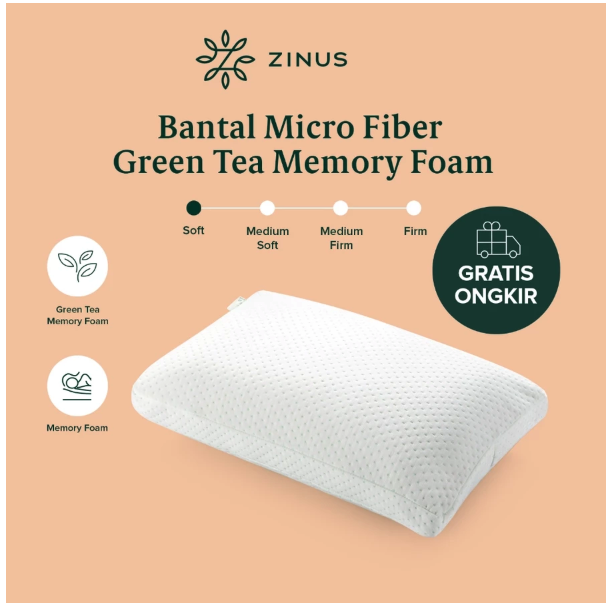 Zinus Global Indonesia Zinus Microfiber Green Tea Memory Foam