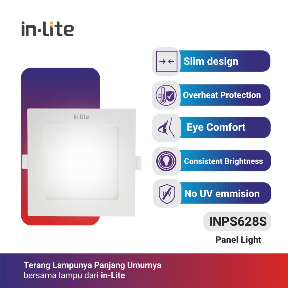 Suryamas Lumisindo Dwidaya In-Lite LED Panel Inbow 12W Kotak INPS628S