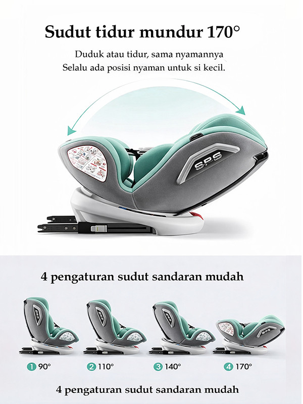 Beige Car Seat ISOFIX 360° Putaran