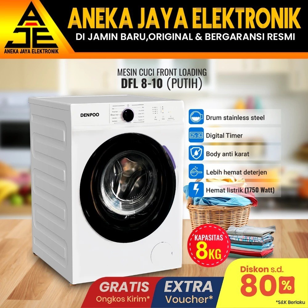 Denpoo Mandiri Indonesia Denpoo Mesin Cuci Front Loading DFL-810