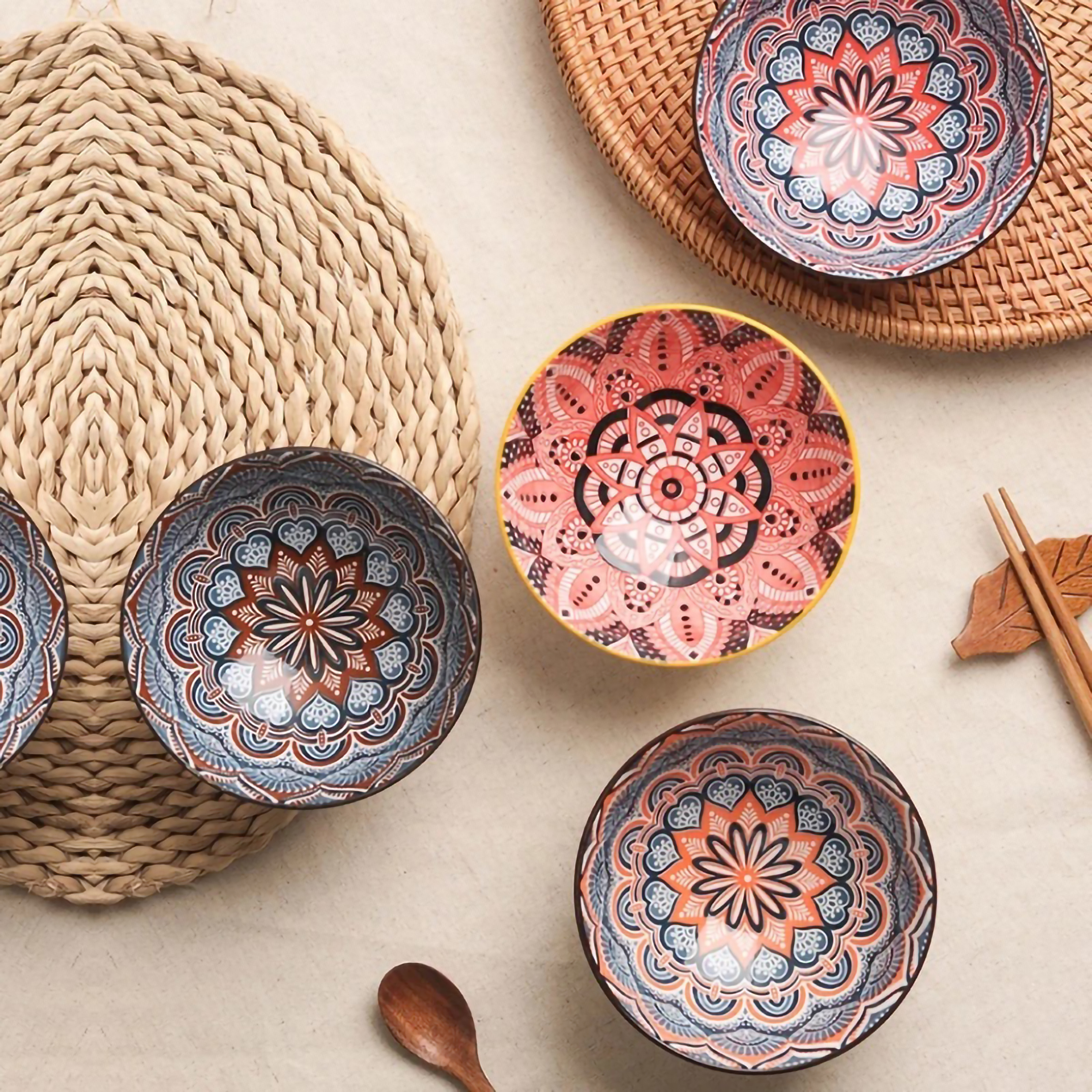  Earise Japanese Ceramic Bowl Set 6 pcs