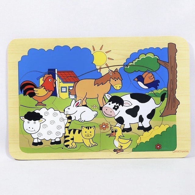 Omachatoys  Puzzle Varian Safari Mainan Edukasi Kayu