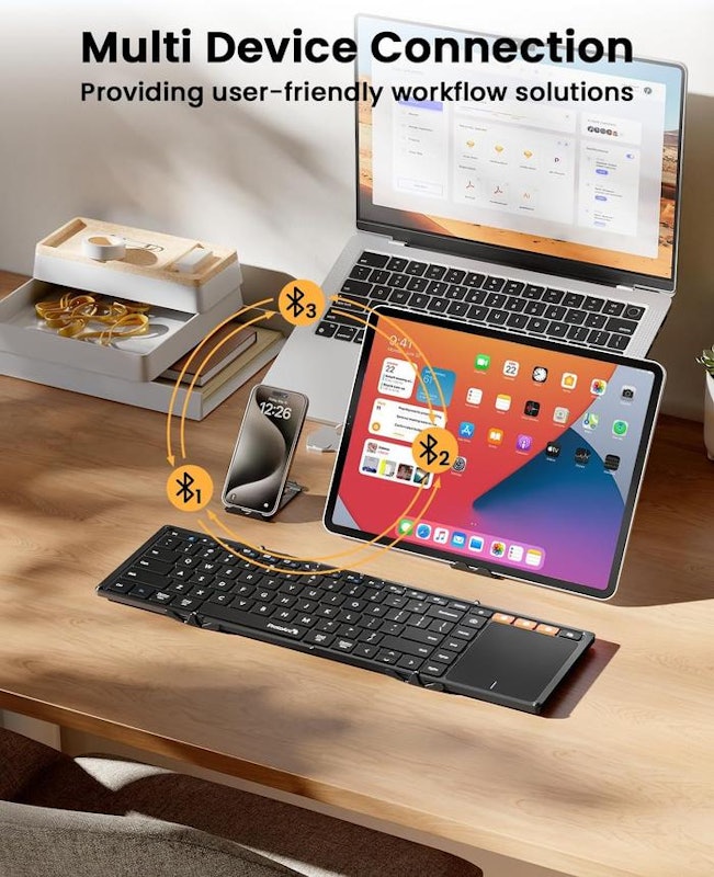 ProtoArc Foldable Bluetooth Keyboard with Touchpad 4