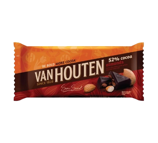 Van Houten Cokelat Dark 52% Cocoa Almond