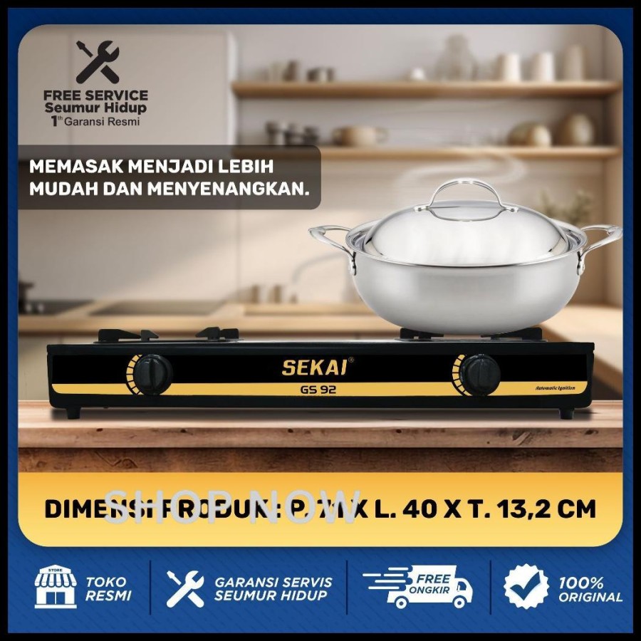 Tripasific Electrindo SEKAI Kompor Gas 2 Tungku GS 92