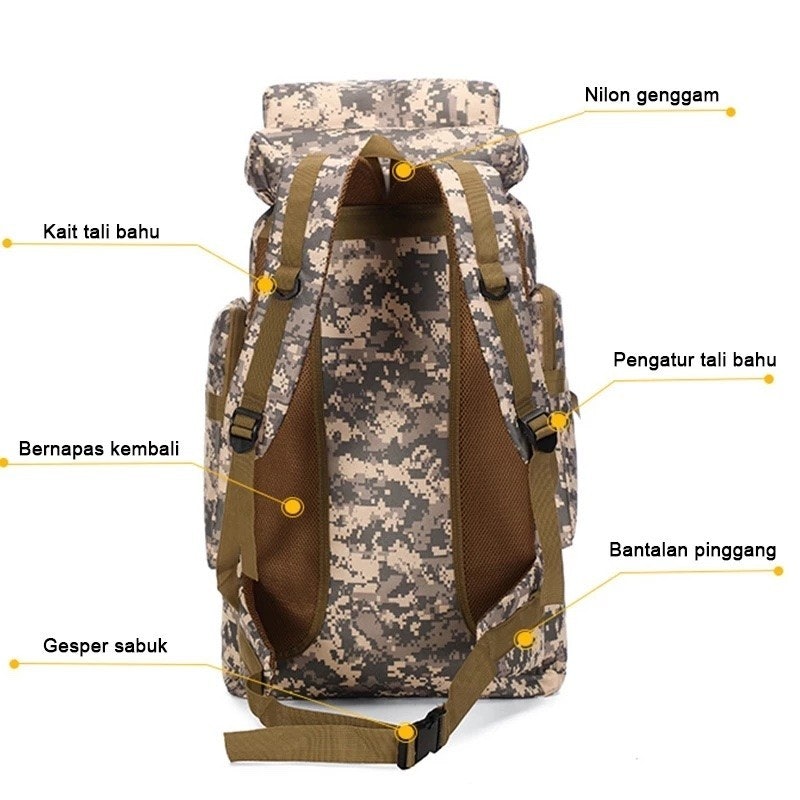 Mojoyce LH99 Tas Ransel Gunung 80L Army 3