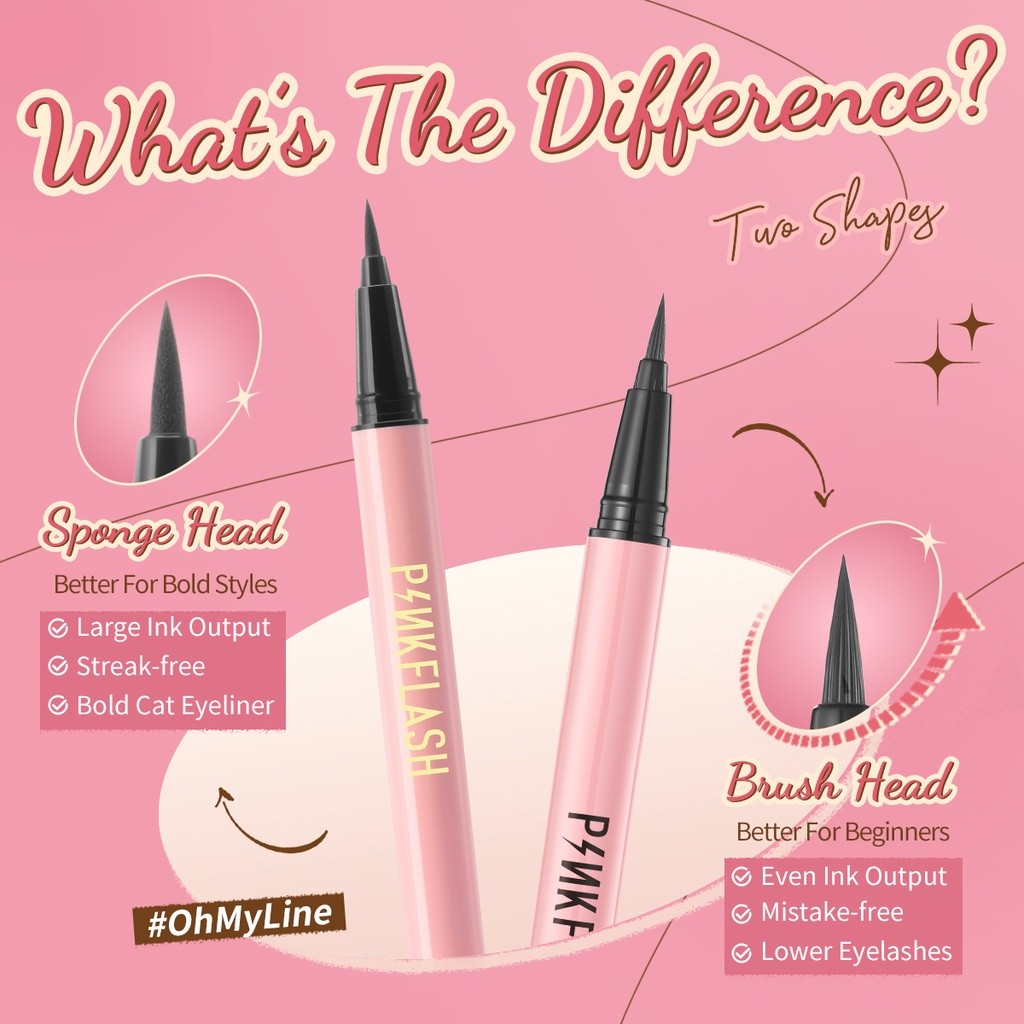 FCL Internasional Indonesia PINKFLASH OhMyLineWaterproof Liquid Eyeliner 