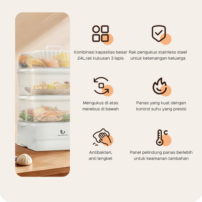 Phoenix Elektrik Indonesia HAN RIVER Kukusan Listrik 24L HRDZG08WT