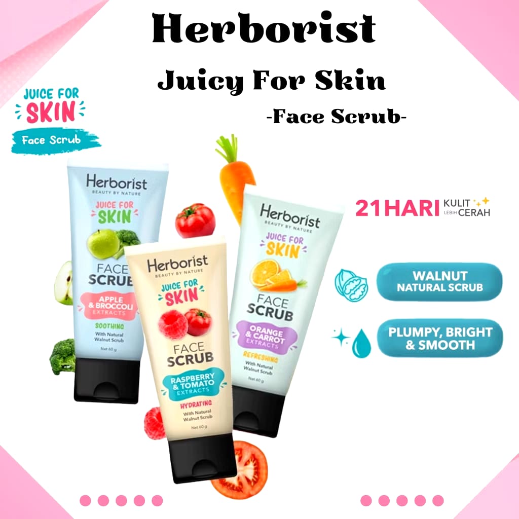 Victoria Care Indonesia Herborist Juice For Skin Face Scrub Raspberry & Tomato