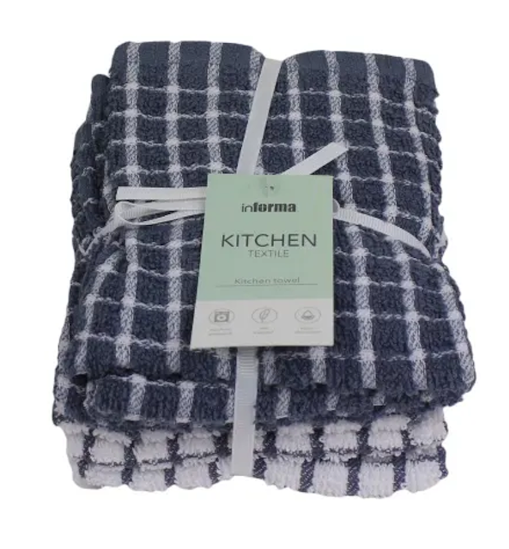 Kain Lap Dapur Set 6 Pcs Check Pattern 4
