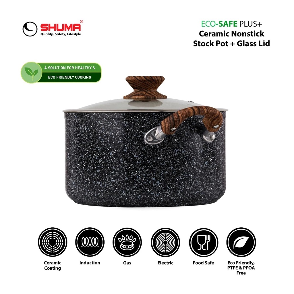 SHUMA Indonesia SHUMA Eco-Safe Plus Nonstick Ceramic Stock Pot 22 cm