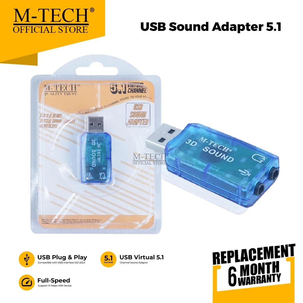 M.Tech Products  M-TECH USB Sound Adapter 5.1