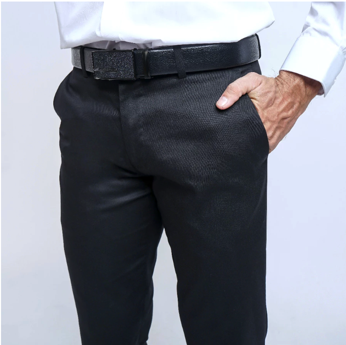  BOSS Celana Panjang Pria Formal Regular Fit HT Hitam