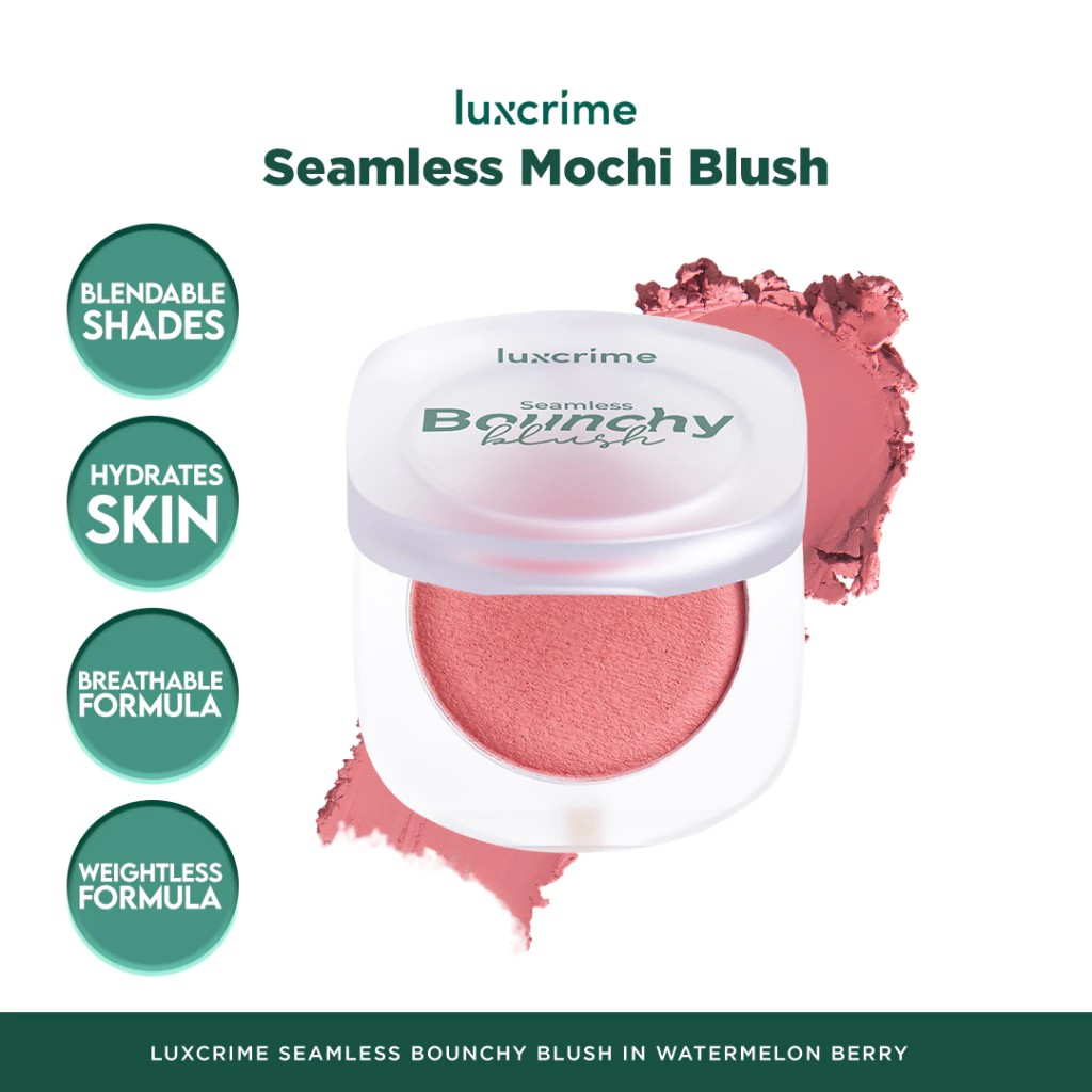 Luxury Cantika Indonesia Luxcrime Seamless Bouncy Blush Watermelon Berry 