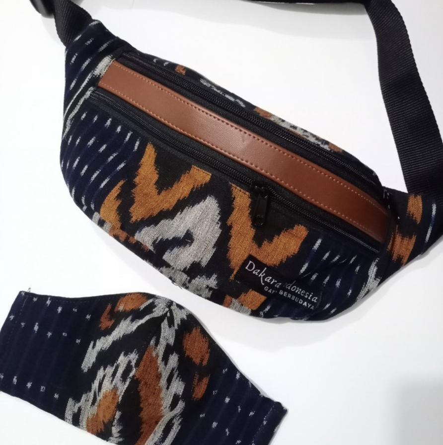 Dakara Indonesia Dakara Indonesia Waist Bag + Masker Tenun Ikat 