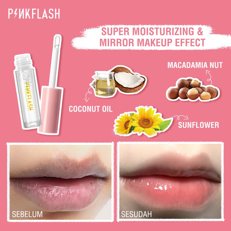 FCL Internasional Indonesia PINKFLASH Lip Gloss Mosturizing C01 River
