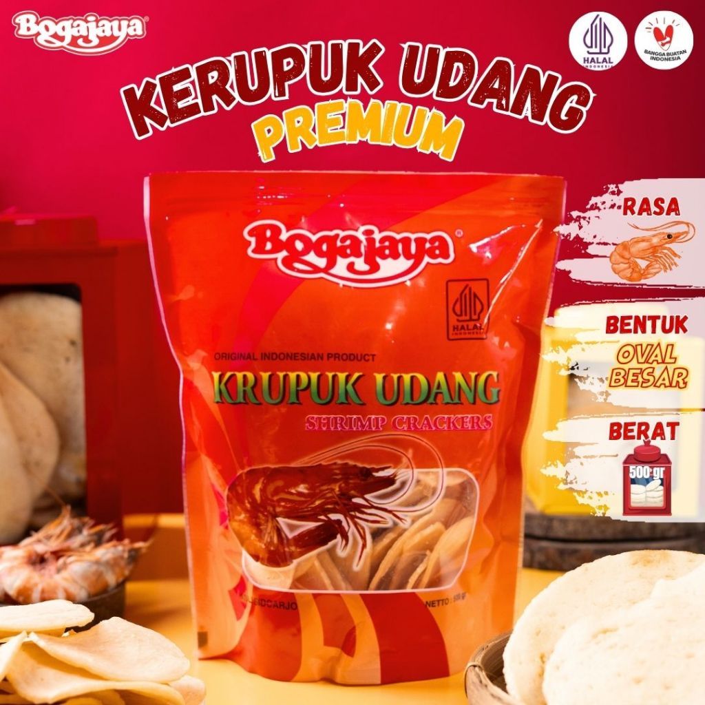 Bogajaya Kerupuk Udang Merah Oval Besar 500 g 4