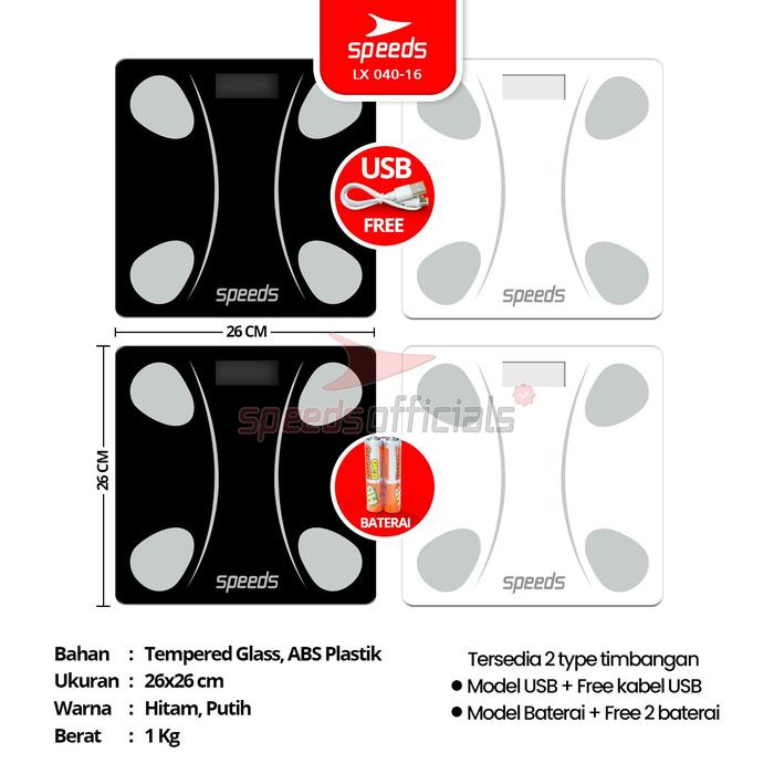 Speeds Indonesia Speeds Smart Body Fat Scale  LX 040-16 