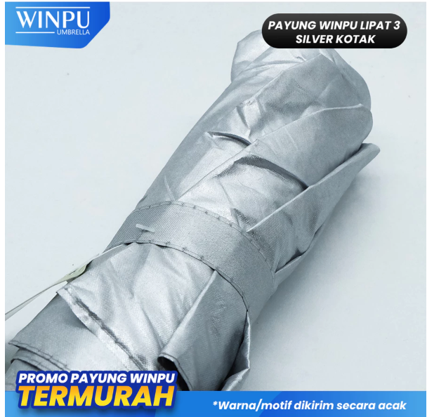 Winpu Umbrella Payung lipat 3 Silver Kotak 2