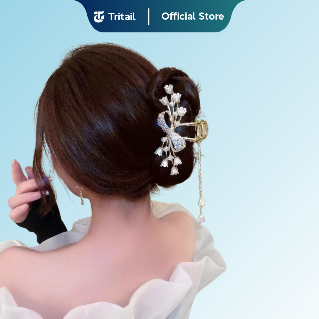  Tritail Jepitan Rambut Fashion Mutiara Model Korea
