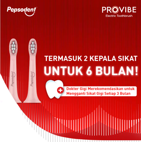 Unilever Indonesia Pepsodent Provibe Sikat Gigi Electric Starter Kit Pink