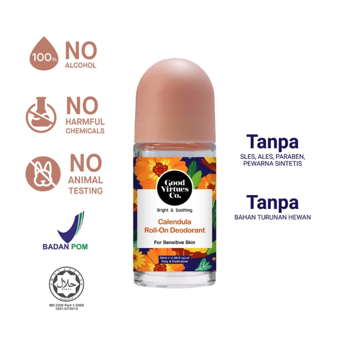 Good Virtues Co.  Good Virtues Co. Bright & Soothing Calendula Roll On Deodorant
