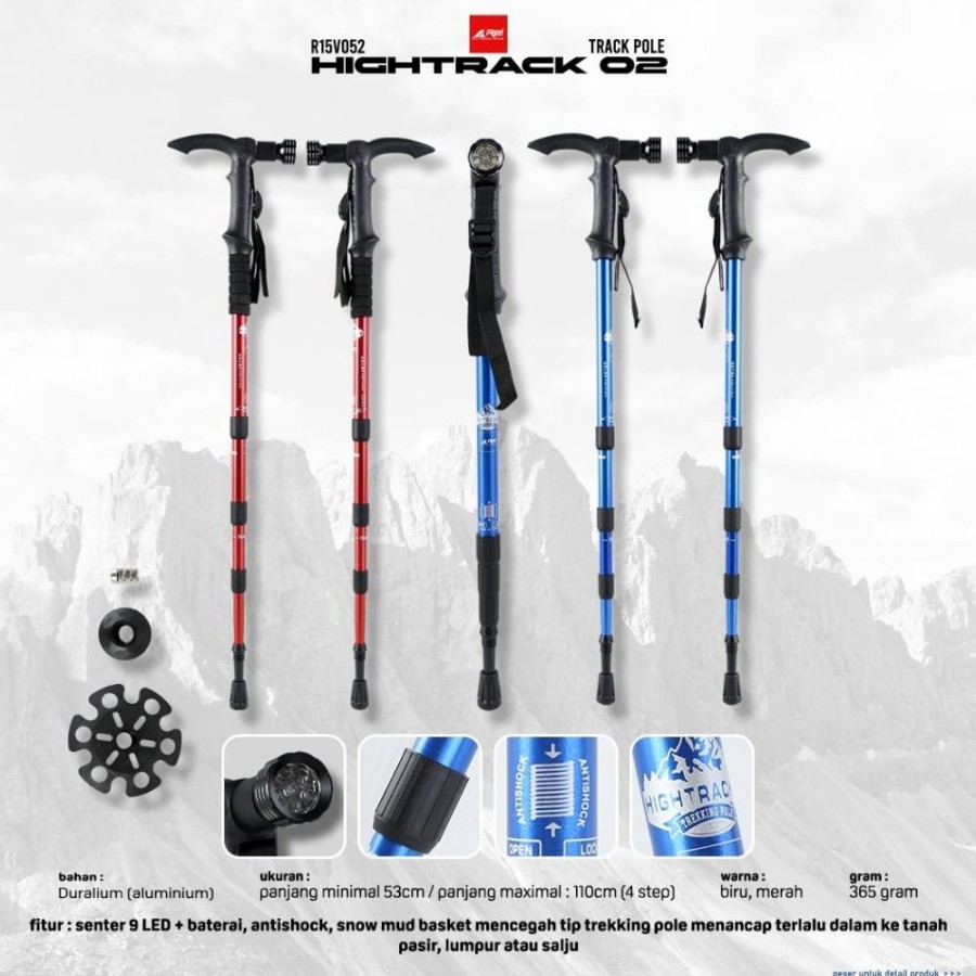 Trackerindo Anugerah Sejahtera Arei Outdoorgear Trekking Pole Tongkat Hiking Hightrack 02