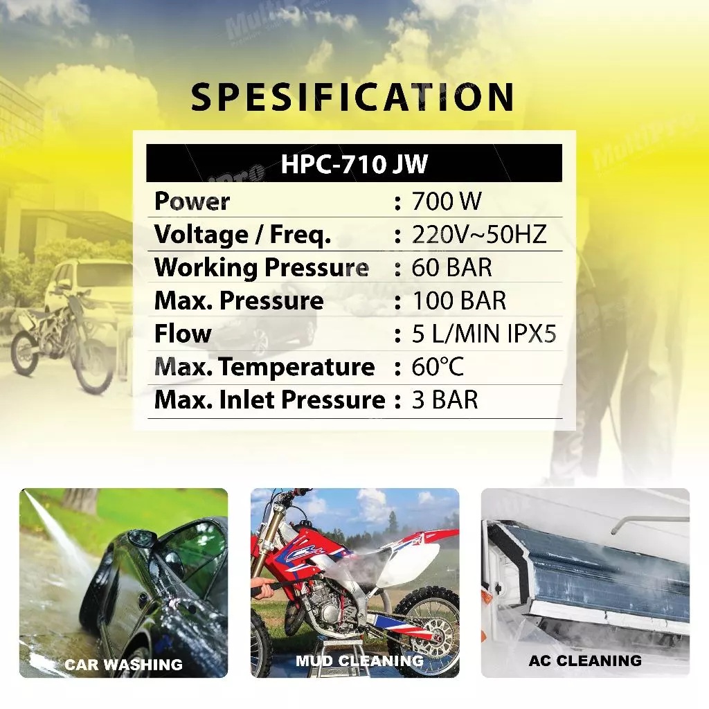 Multi Mayaka MultiPro Cleaning High Pressure Cleaner HPC 710 JW