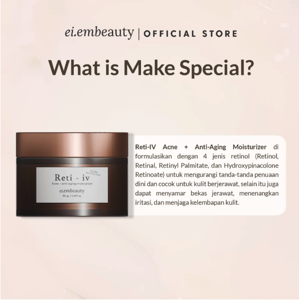 Cantik Alami Sehat EI.EM Reti-IV Acne + Anti-Aging Moisturizer
